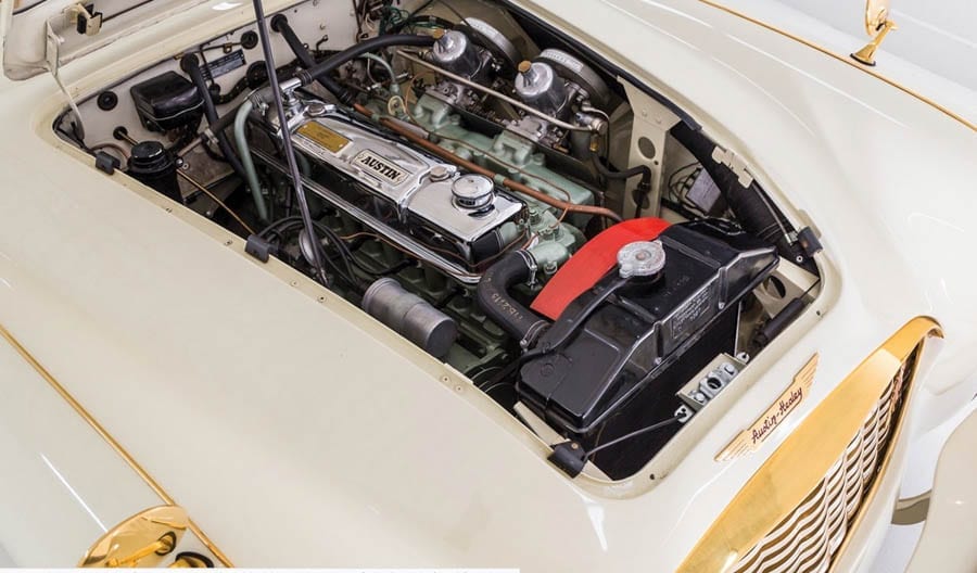 The World’s Most Flirtatious Car – 1958 Austin-Healey 100-Six ‘Goldie’ to be sold at auction by RM Sotheby’s in New York with no reserve and an estimate of £265,000 to £417,000 ($350,000 to $550,000, €300,000 to €471,000 or درهم1.3 million to درهم2 million on 6th December 2017