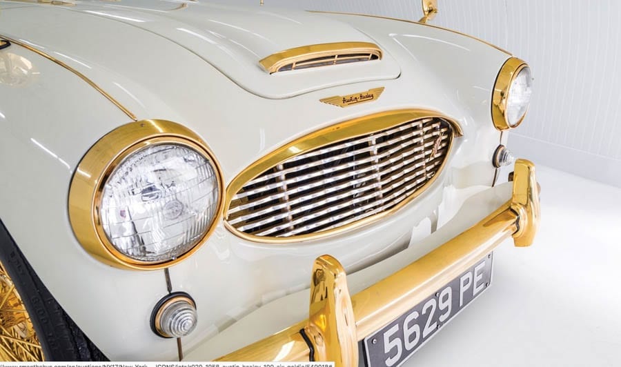 The World’s Most Flirtatious Car – 1958 Austin-Healey 100-Six ‘Goldie’ to be sold at auction by RM Sotheby’s in New York with no reserve and an estimate of £265,000 to £417,000 ($350,000 to $550,000, €300,000 to €471,000 or درهم1.3 million to درهم2 million on 6th December 2017