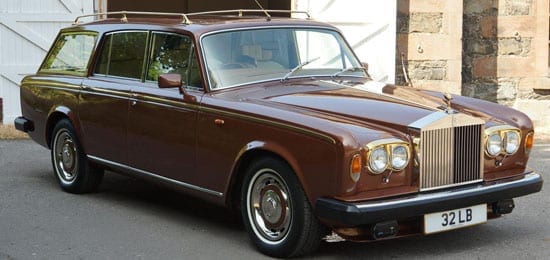 A shot of the 1980 Rolls-Royce Silver Shadow II Shooting Brake from the front