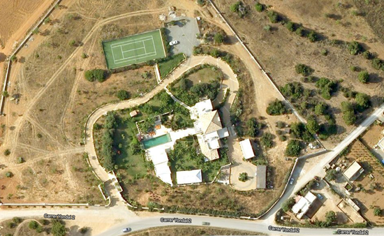 An aerial shot of the property