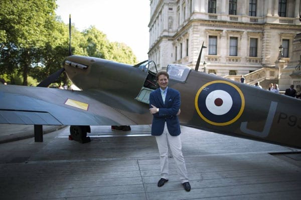 A Spitfire soars - Thomas Kaplan Vickers Supermarine Spitfire Mark 1A – P9374/G-MK1A World War II British fighter aircraft sells for charity for £3.1 million at Christie's in London, 9th July 2015