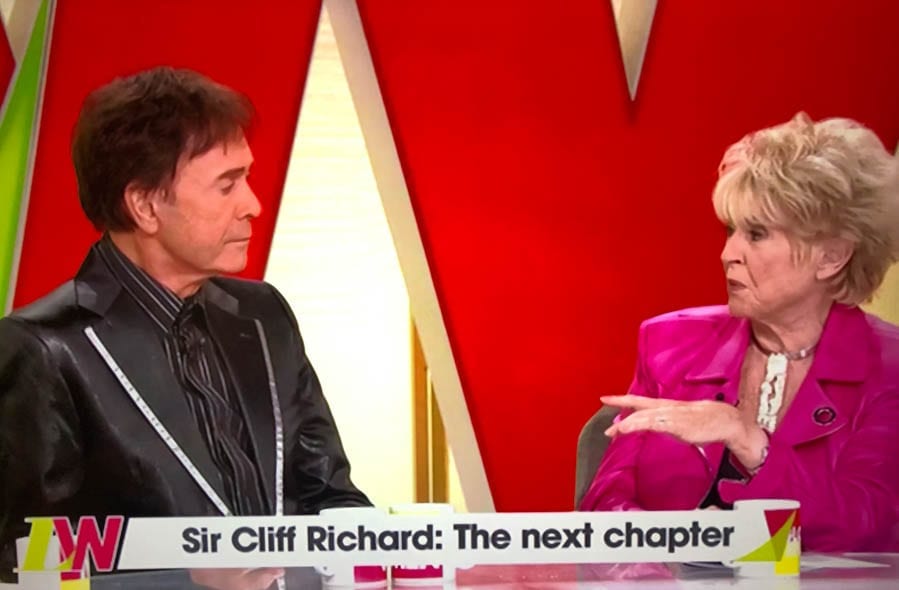 Creepy Cliff – Cliff Richard given another Loose Women platform; yuck – Christian crooner Cliff Richard yet again gets given a platform to spin a yarn (or fifteen) on ‘Loose Women’ – how utterly gross.
