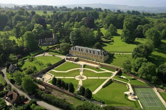 An aerial shot of the house