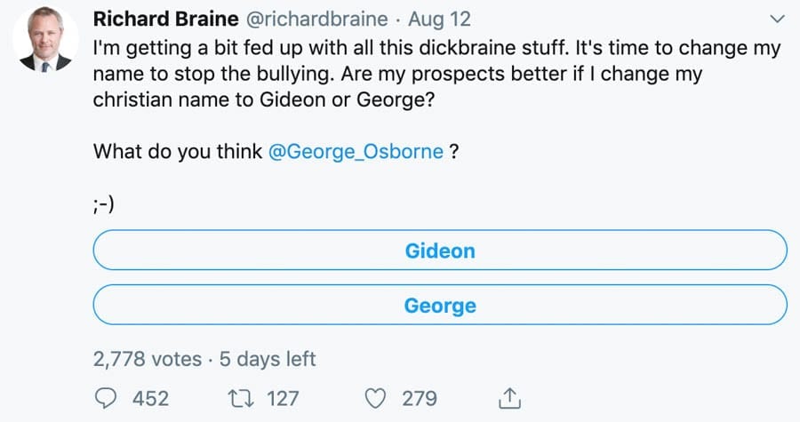 Moron of the Moment – New UKIP leader Dick Braine is deservedly mocked for his unfortunate name, but the reality is that he’s deranged and delusional.