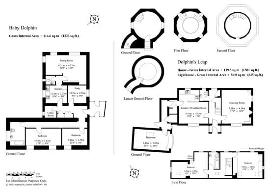 Floor plans of Baby Dolphin, Dolphin's Leap and The Lighthouse