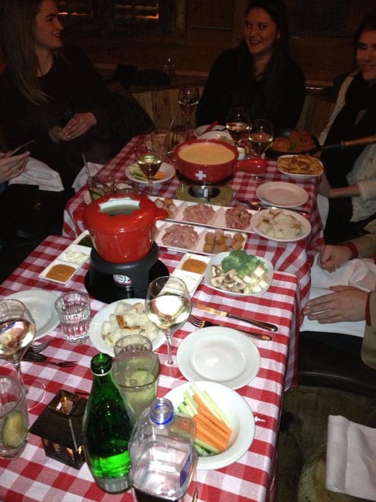 Monday night is fondue night at Bodo's Schloss