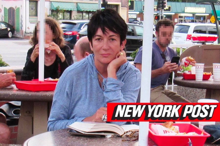 Maxwell Moves On – Murky madam Ghislaine Maxwell spotted munching on a burger at an In-N-Out Burger fast food restaurant whilst reading a book about deaths linked to the CIA.