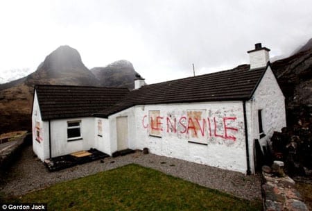 More recently after the property was repainted "Glen Savile" was sprayed onto the house by vigilantes