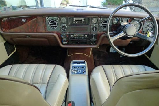 The cream leather interior is completed with a burr dashboard and picnic tables