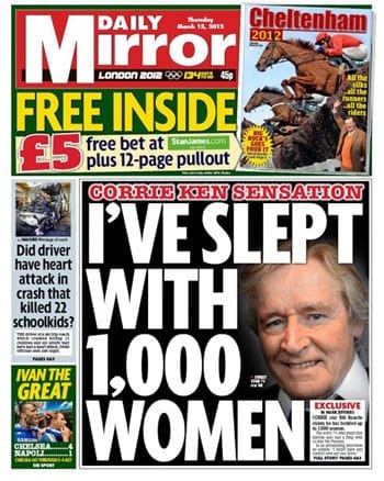 Roache once stated: "I've slept with 1,000 women"