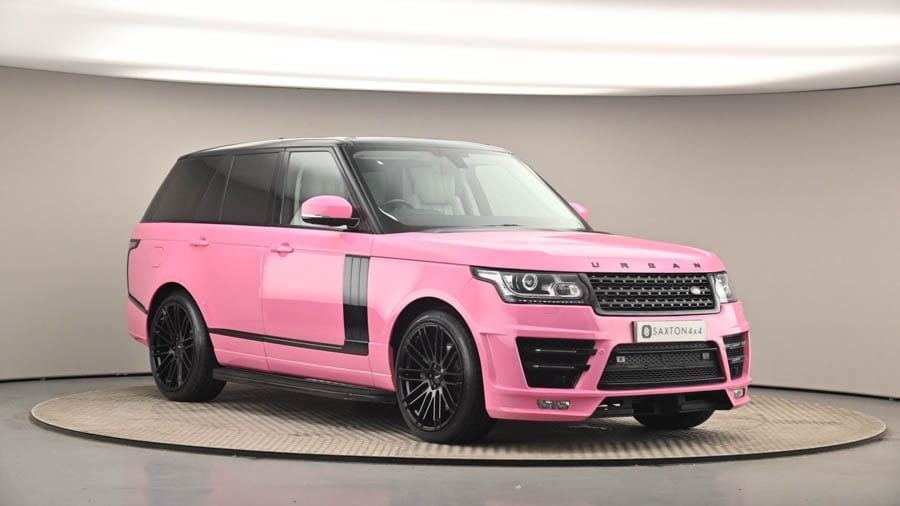 A Cut Price Mucky Motor – Repossessed Katie Price Range Rover for sale – Saxton 4x4 slash the asking price for the especially hideously coloured ex-Katie Price ‘Barbie Rosa’ pink 2015 Land Rover Range Rover to £50,000.