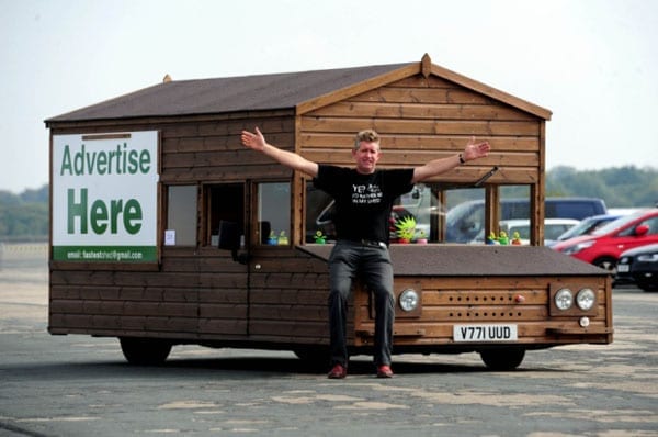 Kevin Nicks has created a driveable shed