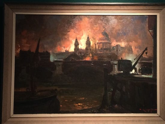 Sim Fine Art's showcases London burning during the Blitz