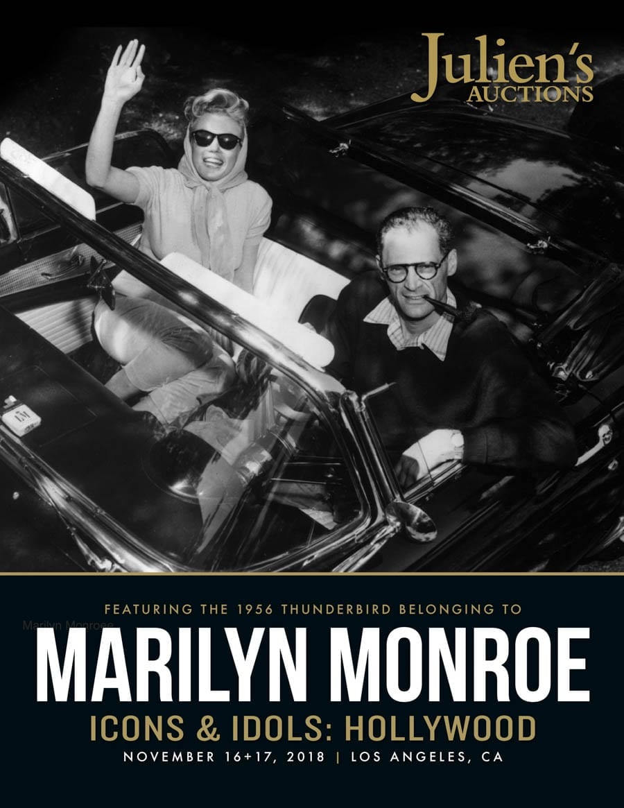 Hit the Road Marilyn – Marilyn Monroe’s 1956 Ford Thunderbird to be auctioned by Julien’s Auctions in Los Angeles, California on 17th November 2018.