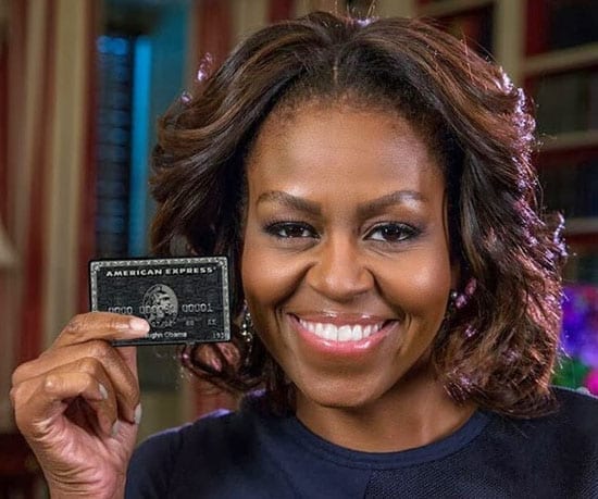 Michelle Obama with her Black Amex card