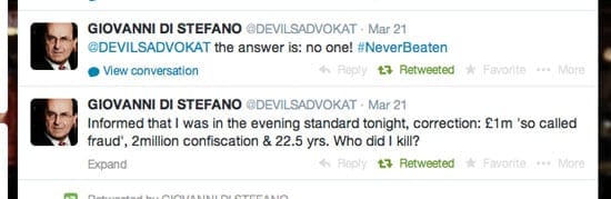 More examples of supposed tweets by the convicted fraudster