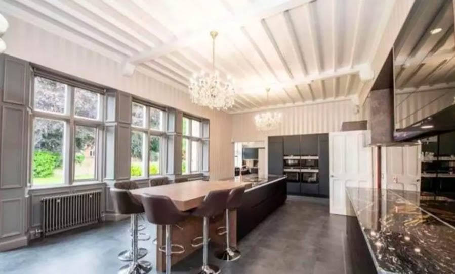 Pugin & Panic – £9,000 per month for Oswaldcroft, Woolton Road, Woolton, Childwall, Liverpool, L16 8NG, United Kingdom through Denton Clark Rentals – Pugin designed mansion with two panic rooms for rent in Liverpool; its décor leaves a lot to be desired but it does come with a beer pump.