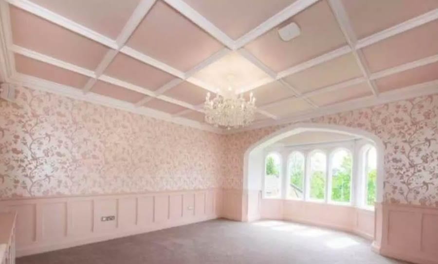 Pugin & Panic – £9,000 per month for Oswaldcroft, Woolton Road, Woolton, Childwall, Liverpool, L16 8NG, United Kingdom through Denton Clark Rentals – Pugin designed mansion with two panic rooms for rent in Liverpool; its décor leaves a lot to be desired but it does come with a beer pump.