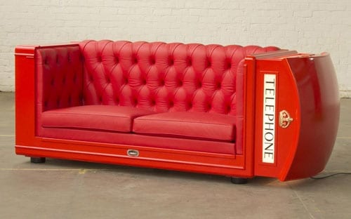A phone box sofa
