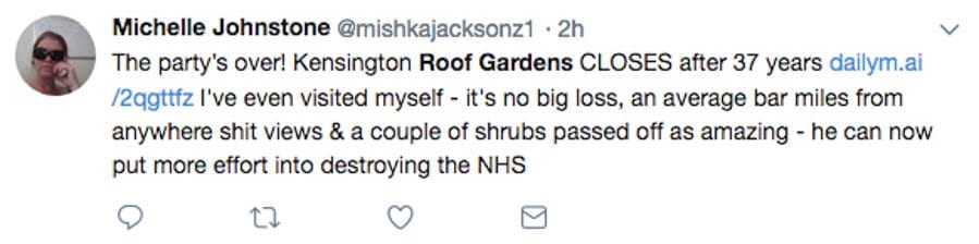 Branson Falls Off The Roof – Sir Richard Branson closes The Roof Gardens in Kensington; customers take to social media to complain about lack of assistance over cancelled bookings