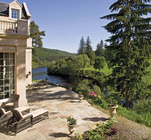 The property's impressive terrace overlooking the River Beauly