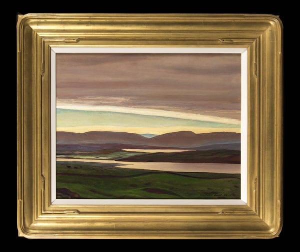 A Symbolist Salmon – Salmon Waters, Ireland – 1926 to 1927 – Glenlough, Ireland – Rockwell Kent – Oil on panel – Trinity House – £65,000 ($94,000 or €83,000)