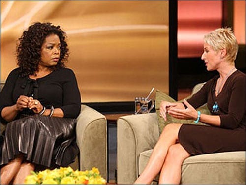 Sarah Symonds is interviewed by Oprah Winfrey in 2007