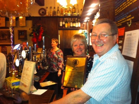 Steve and Christine Dilworth with their latest Camra award