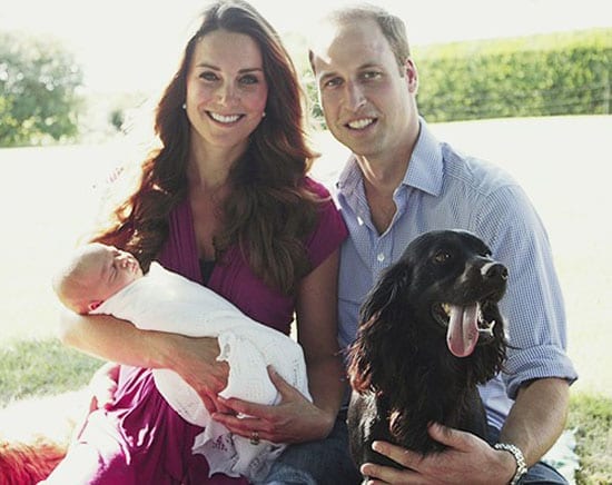 The Duke and Duchess of Cambridge with Prince George and their dog Lupo