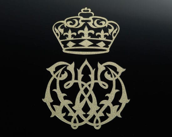 The Duke and Duchess of Windsors' monogram and crown appear on the rear doors