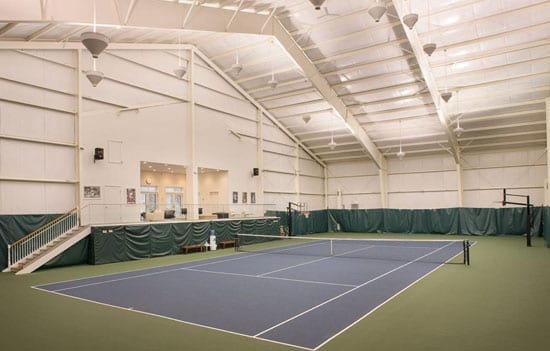 The indoor tennis pavilion