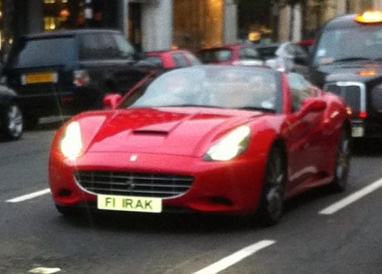 The plate was previously on a red Ferrari