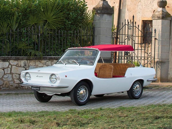 The whicker car – 1970 Fiat 850 Spiaggetta by Michelotti – £47,000 to £63,000 ($69,000 to $92,000 or €60,000 to €80,000) – RM Sotheby’s – Monaco auction – 14th May 2016 – Count Augusta – AugustaWestland – Seaside estate or yacht tender car