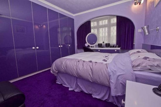 This bedroom plainly will inspire dreams of Cadbury's chocolate