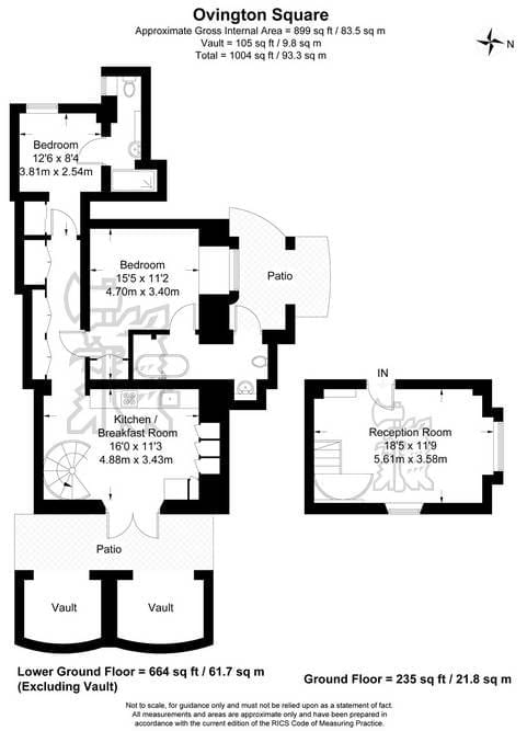 An £850,000 cupboard – Ground and basement maisonette, 35 Ovington Square, Knightsbridge, London, SW3 1LJ