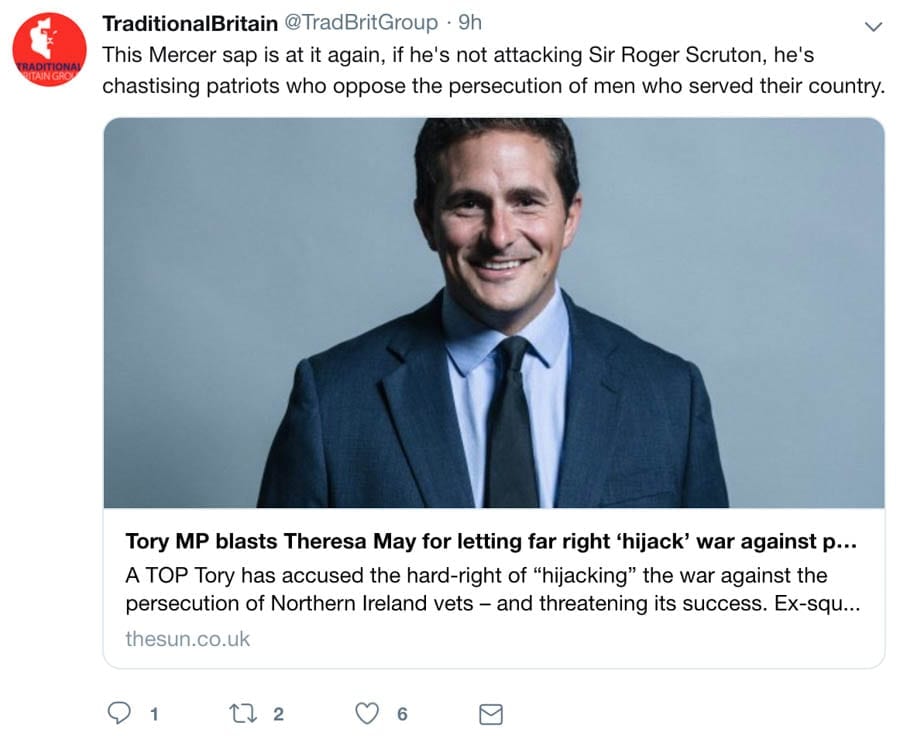 Traditional Bigot Group Strikes Again – Loopy Traditional Britain Group – Matthew Steeples again condemns the bigoted Traditional Britain Group in the wake of their mockery of Stephen Lawrence Day, Johnny Mercer MP and Jacob Rees-Mogg MP even also