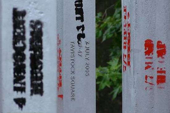Vandals daubed grafitti on the memorial overnight
