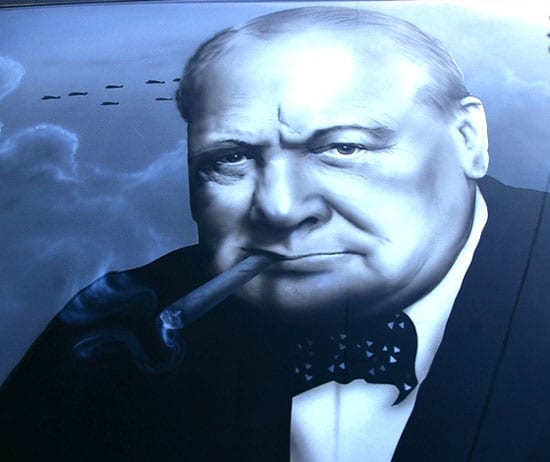 Winston Churchill features on the car