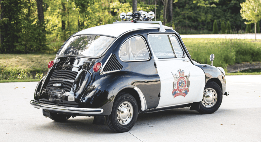 A Seriously Slow Subaru – 1970 Subaru 360 police car to be auctioned by RM Sotheby’s on 1st to 2nd May 2020 as part of the Elkhart Collection in Elkhart, Indiana – Quirky Subaru police car to be sold at auction; unlike anything Colin McRae drove it’s as slow as a snail.