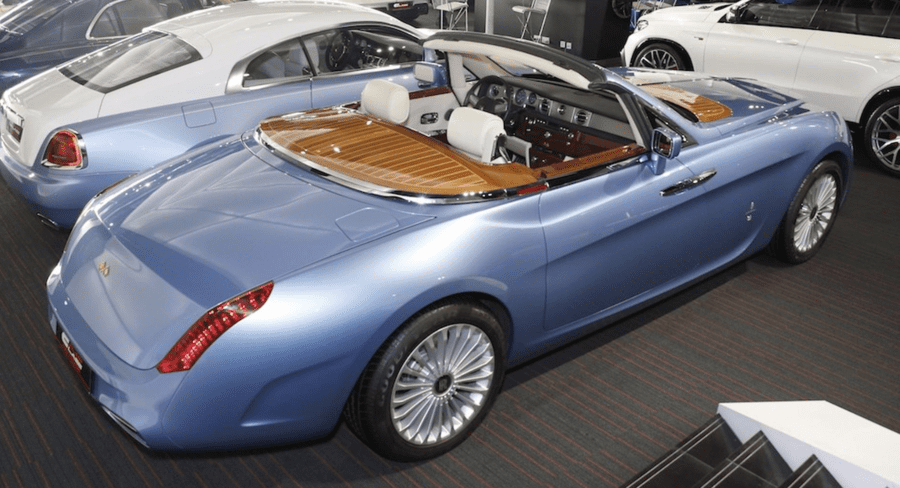 An Overhyped Roller – £1.917 million for 2008 Rolls-Royce ‘Hyperion’ Phantom 6.75-litre V12 drophead two-seater coupé through Alain Class Motors of Dubai – One-of-one 2008 Rolls-Royce ‘Hyperion’ Phantom drophead coupé by Pininfarina for sale for sum 51% lower than in 2009. It even has a compartment to hold rifles in front of its windscreen and comes with a one-of-one Girard-Perregaux wristwatch housed in its dashboard.