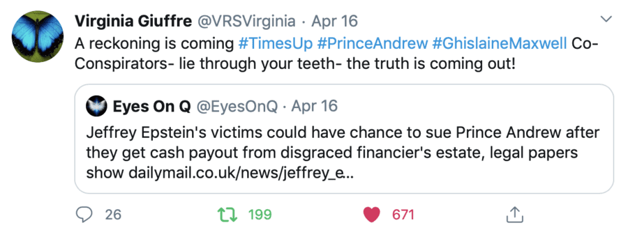 Where’s Ghislaine? As Prince Andrew faces the possibility of being sued by victims of Jeffrey Epstein, we again join those asking: “Where’s Ghislaine Maxwell?” Suggestions that she’s on a submarine do seem a bit far-fetched, but you never know… Featuring Prince Andrew, Duke of York, Sarah, Duchess of York, Lady Victoria Hervey, Virginia Giuffre (Virginia Roberts), Rupert Murdoch and Laura Goldman and the late Robert Maxwell and the late Jeffrey Epstein.