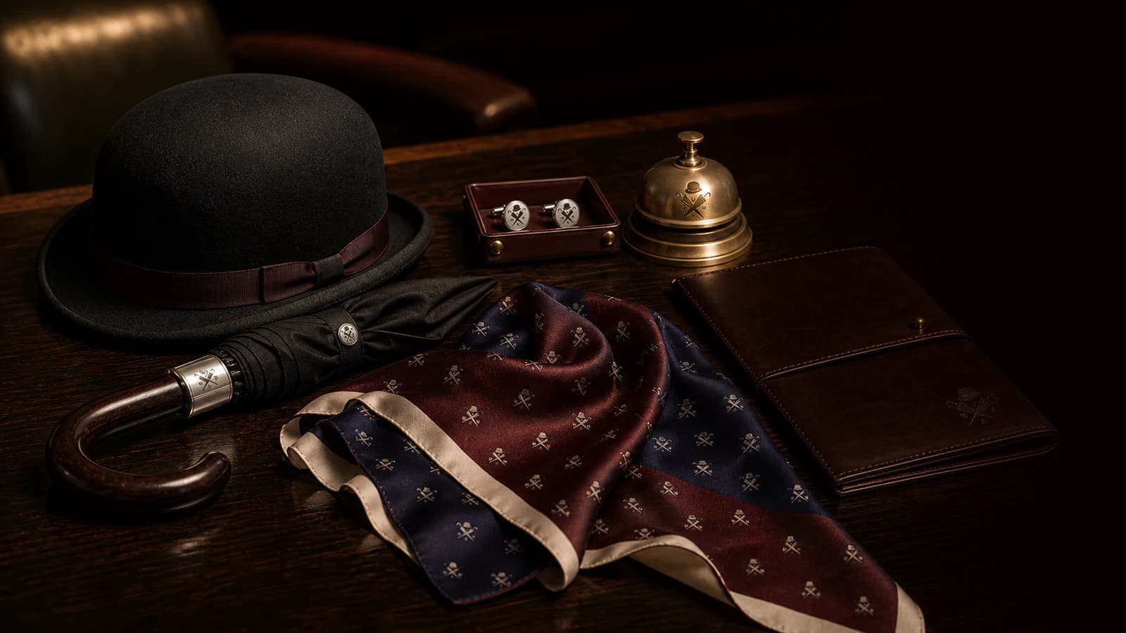 The Steeple made-to-order collection on a mahogany editor's desk