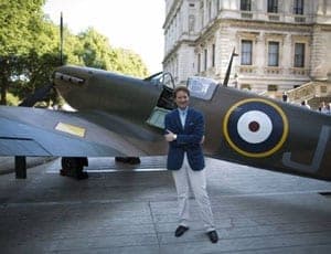 A Spitfire soars - Thomas Kaplan Vickers Supermarine Spitfire Mark 1A – P9374/G-MK1A World War II British fighter aircraft sells for charity for £3.1 million at Christie's in London, 9th July 2015