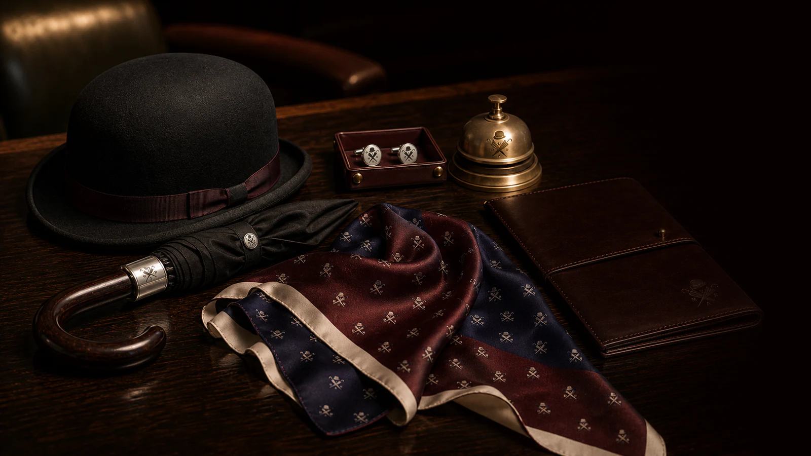 The Steeple made-to-order collection on a mahogany editor's desk