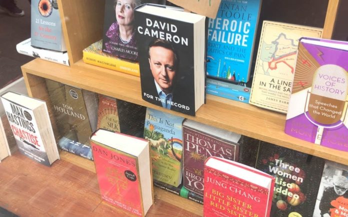 Making a Cameron Of It – Mocking David Cameron’s ‘For The Record’ – Booksellers and the public alike mock David Cameron’s ‘For The Record’ memoirs by placing it next to titles about failing and adding comments to its cover.