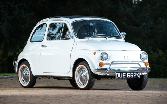 Sam Cam’s Car – 1972 Fiat 500L owned by Samantha Cameron – registration DUE 662K – Silverstone Auctions NEC Classic Motor Show Sale – £18,000 to £22,000 estimate – 12th November and 13th November 2016