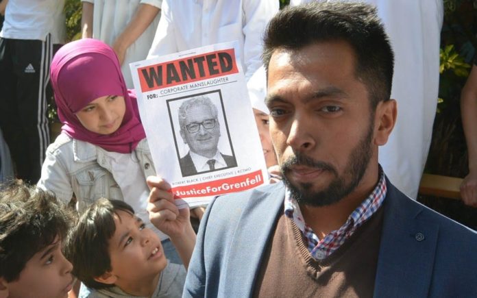 Grenfell Matters – Grenfell Tower tragedy Kensington Town Hall protest, Friday 16th June 2017 – Organised by Mustafa al-Mansur