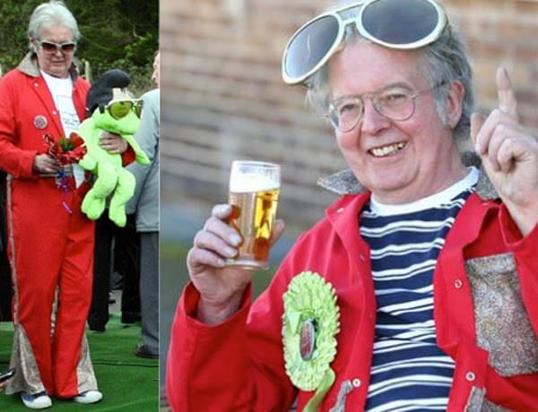 Serial fringe candidate David Bishop (AKA ‘Lord Biro’ & ‘Bus-pass Elvis’) – Eccentric David Bishop goes by the name ‘Lord Biro’ when he stands in elections. He attended Jimmy Savile’s funeral dressed as Elvis.