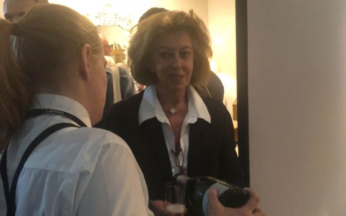 Picture of the Week – A Bottled Marie-Claire Baroness von Alvensleben – Racist Marie-Claire, ‘Baroness’ von Alvensleben spotted dashing for sparkling wine at LAPADA antiques fair in London’s Berkeley Square, W1.