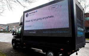 Nissan IS Leaving – Led By Donkeys take an ad van to Leave.EU’s HQ – Crowdfunded advert van campaign used to illustrate the lies told by Brexiteers to those working at Leave.EU’s headquarters.